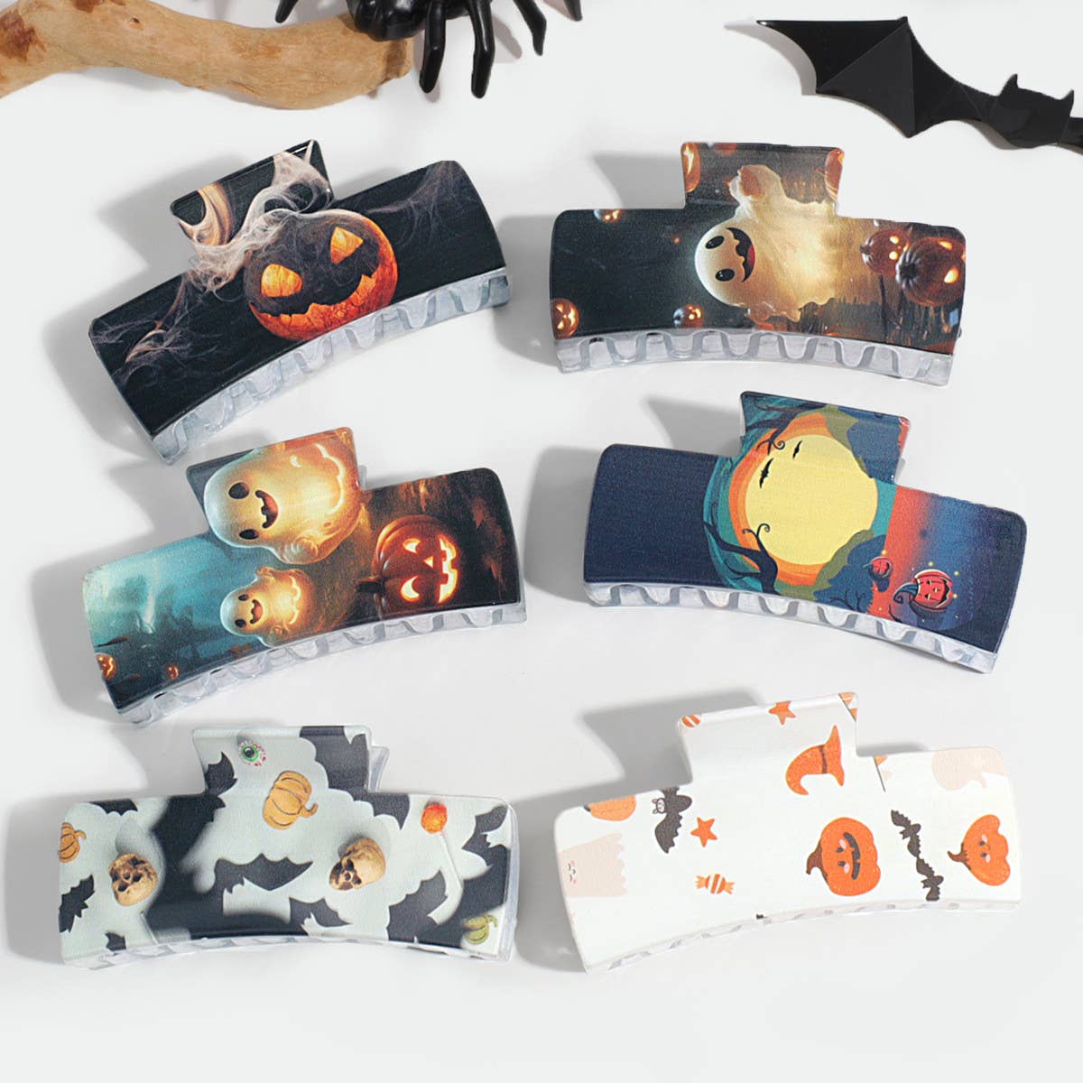 HALLOWEEN GHOST PUMPKIN BAT HAIR CLAW_CWAHA2256