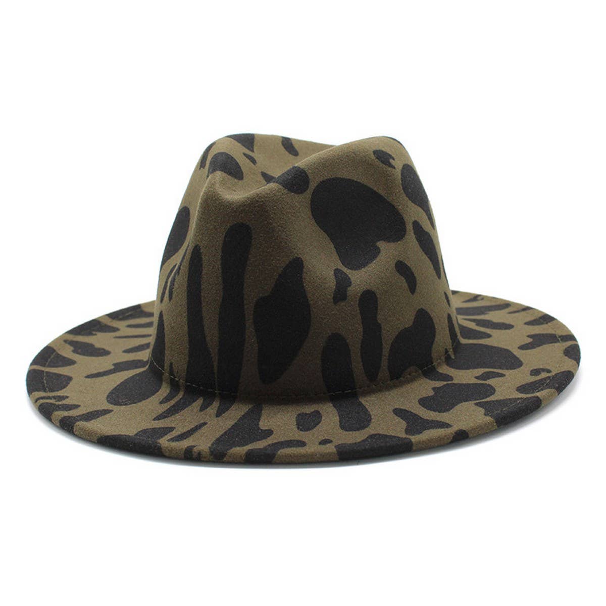 JAZZ HAT LEOPARD PRINT WOOLEN HAT WIDE BRIM HAT_CWAH2600