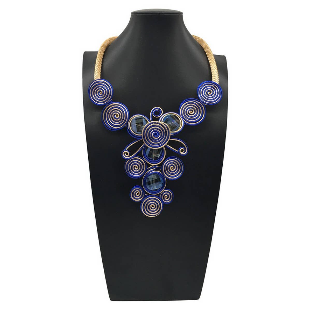 FASHION CRYSTAL ALUMINUM NECKLACE EARRINGS SET_CWMM4965