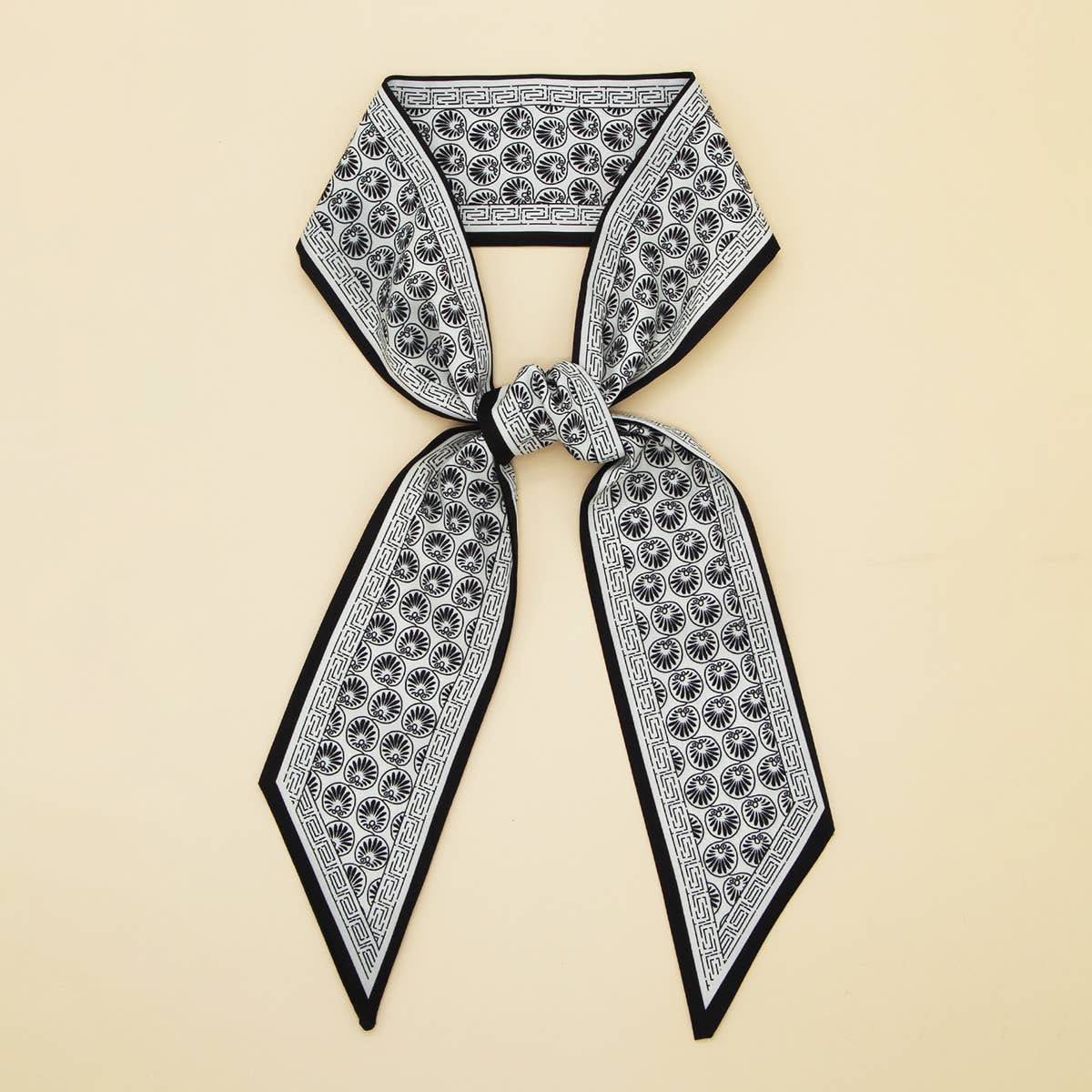 ELEGANT FLORAL SCARF HAIR RIBBON BAG ACCESSORY_CWASC0073