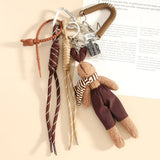 PLUSH RABBIT WITH SCARF COFFEE BEAN KEYCHAIN_CWMM7752