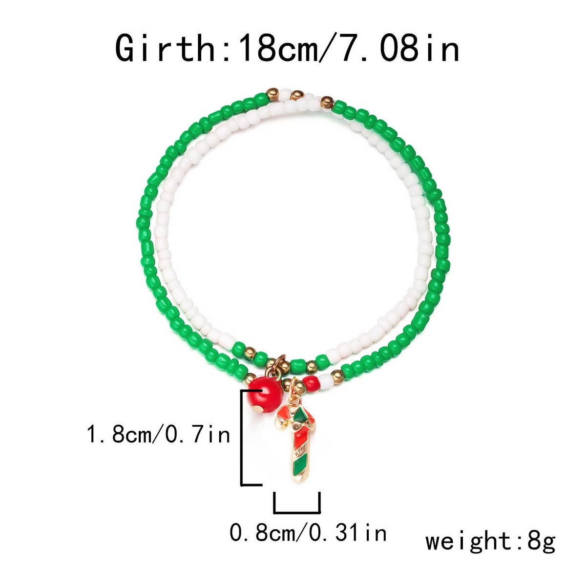 SANTA CLAUS OIL DROP BEADED BRACELET_CWAJE2401