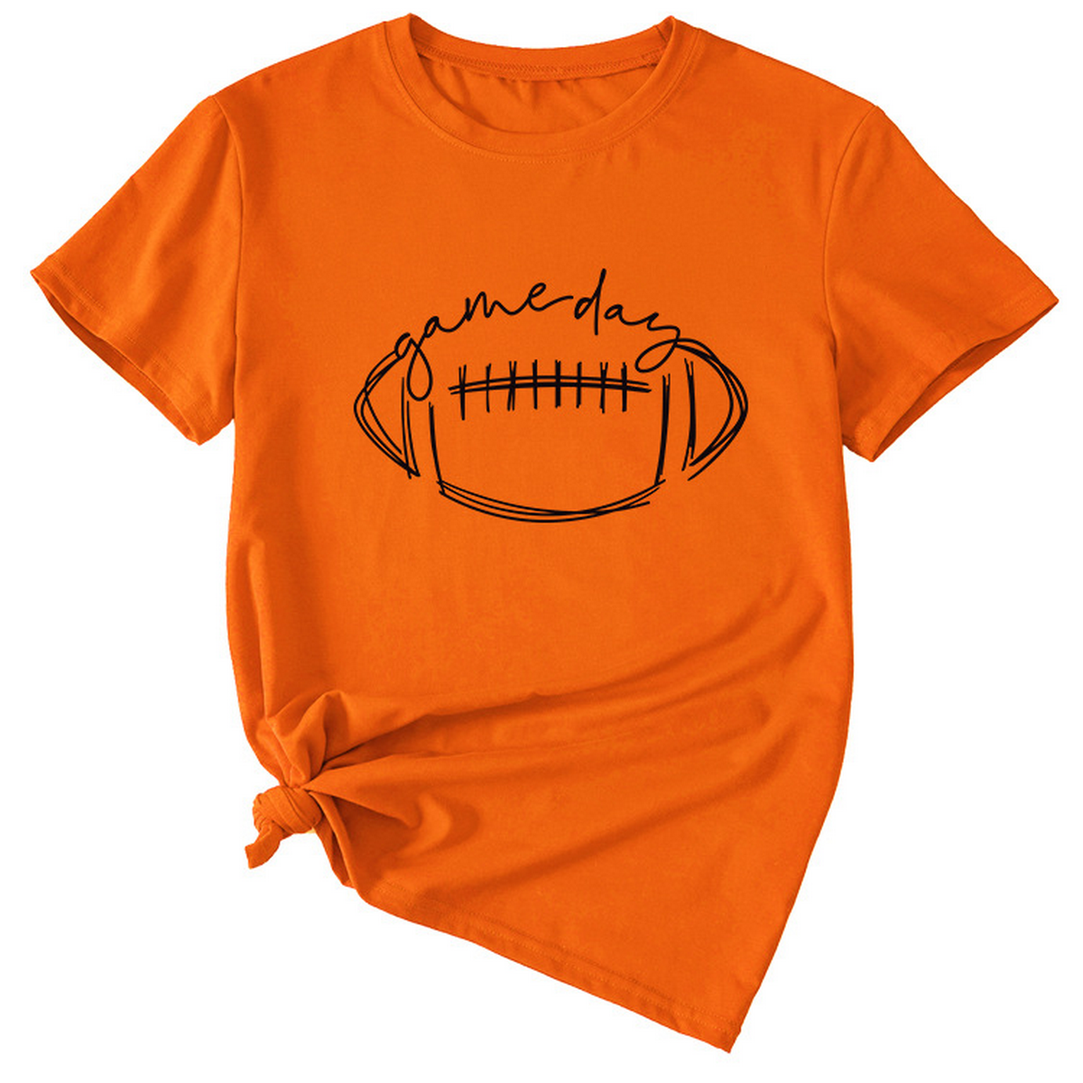 Wome Casual Tee With Fun Football Print_Cwdsd8368