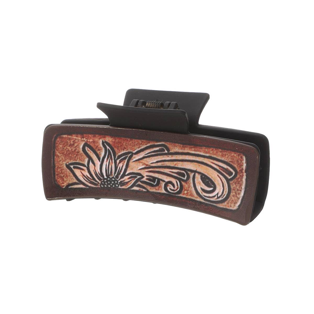 SUNFLOWER PU LEATHER HAIR CLAW WESTERN STYLE_CWASC1618