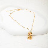 18K STAINLESS STEEL MULTICOLOR GEMSTONE NECKLACE_CWMM8888