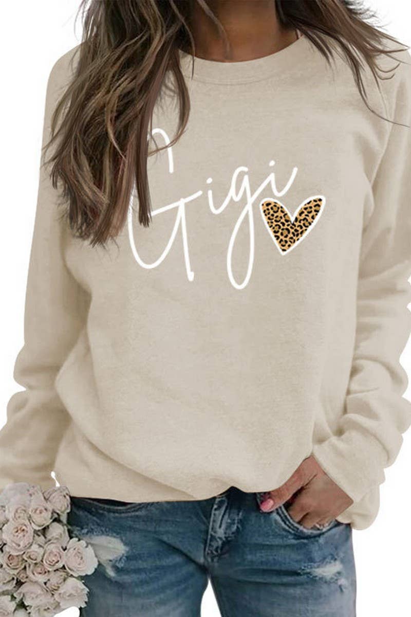 Valentine  Letter Printed Long Sleeve Sweatshirt_Cwtstl0969