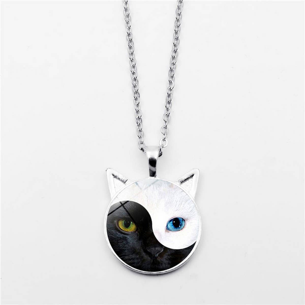 Yinyang Tai Chi Cat Time Gem Necklace_Cwaje0706