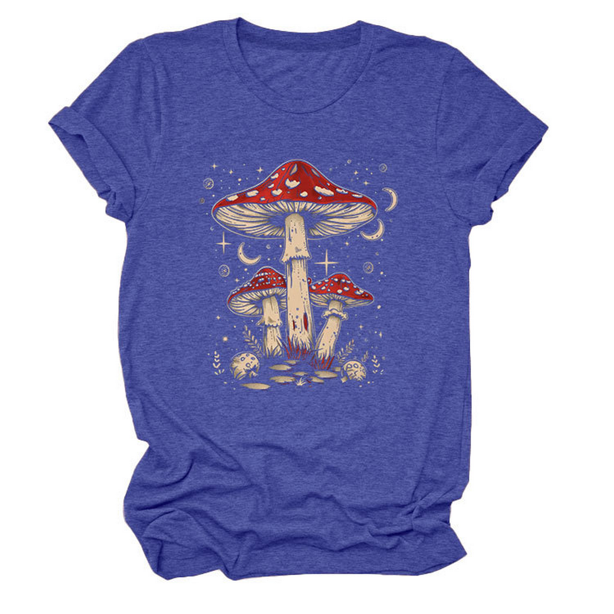 PLAYFUL RED MUSHROOM PRINT WOMENS BASE TEE_CWTTS1510