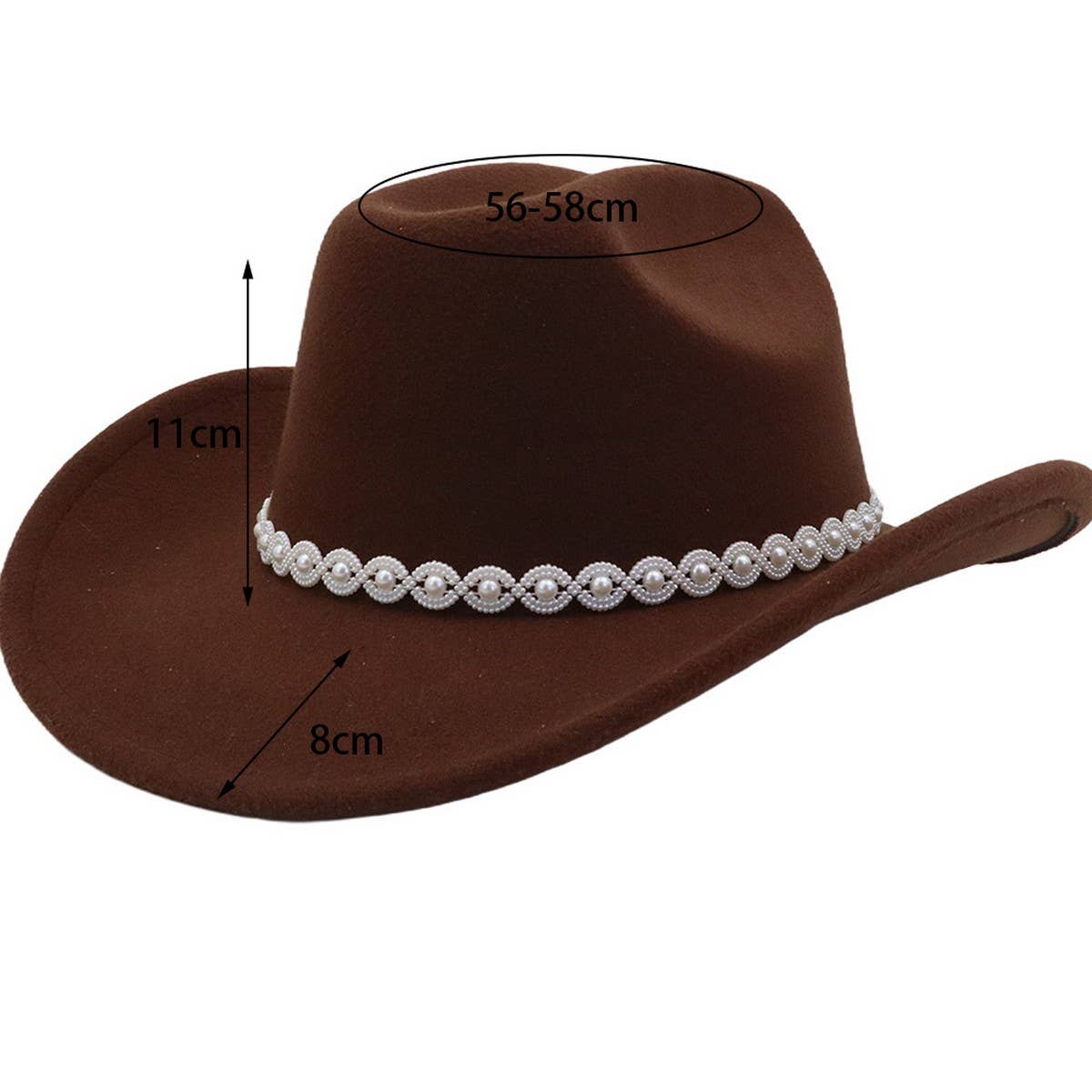AUTUMN WINTER WOOL FEDORA HAT WESTERN COWBOY_CWAH04463