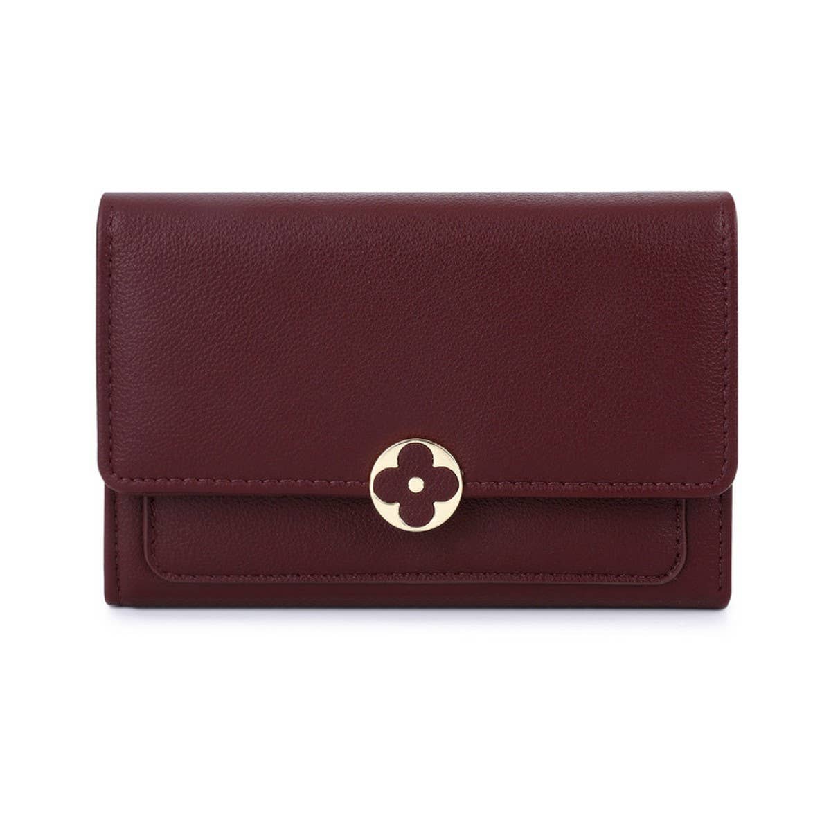 Four Leaf Clover Hidden Buckle Retro Wallet_Cwab1653