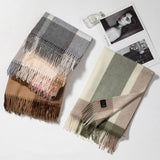 100% WOOL PLAID SCARF LONG WARM WINTER WRAP_CWASC1095