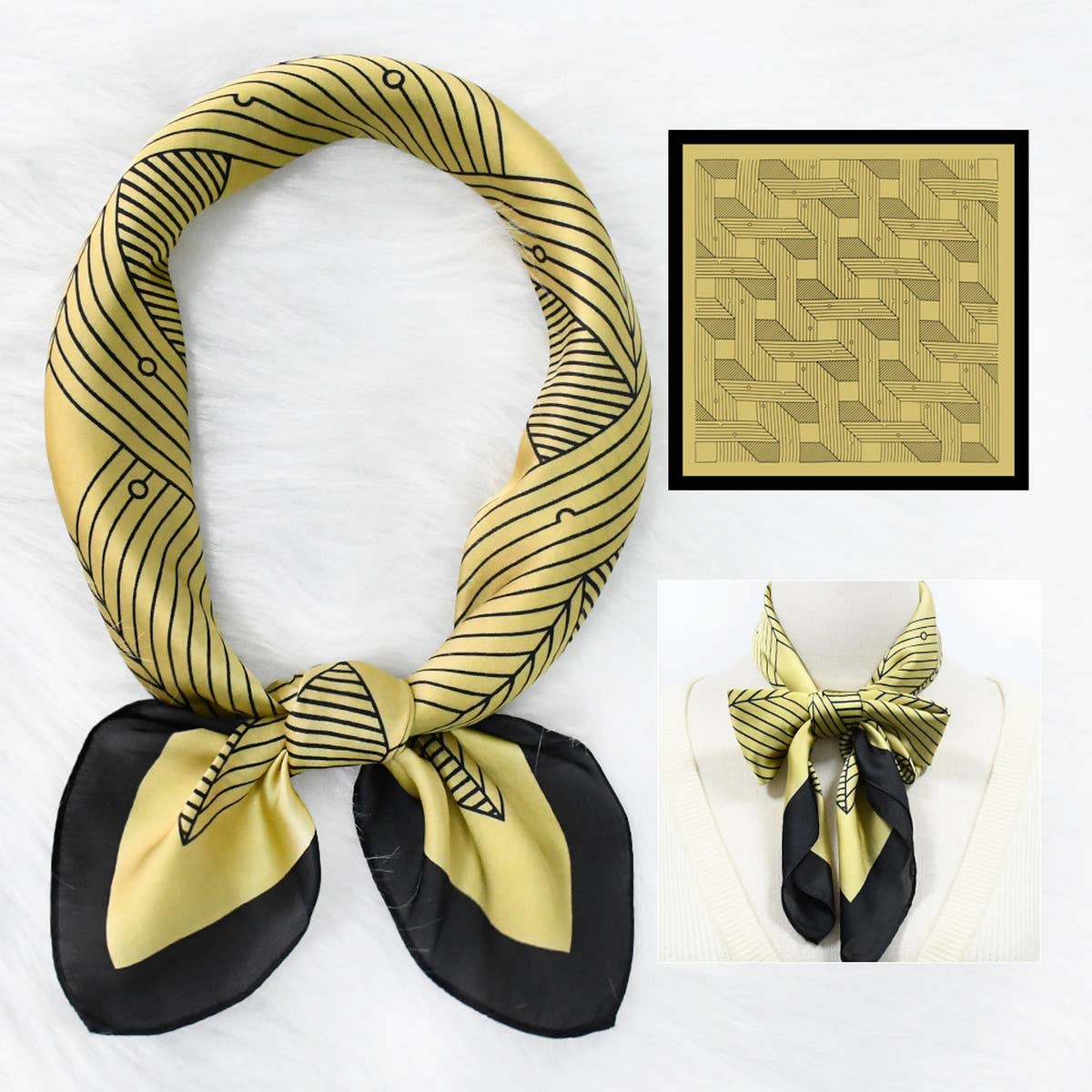 GEOMETRIC SCARF ELEGANT PRINT SQUARE FOR WOMEN_CWASC1166