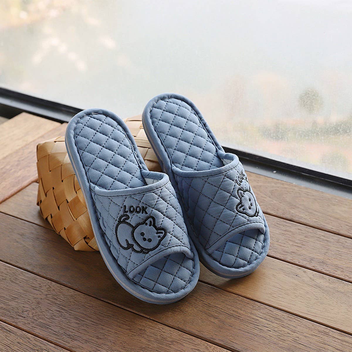 CUTE CAT COTTON HANDMADE THICK SLIPPERS_CWSHF0186