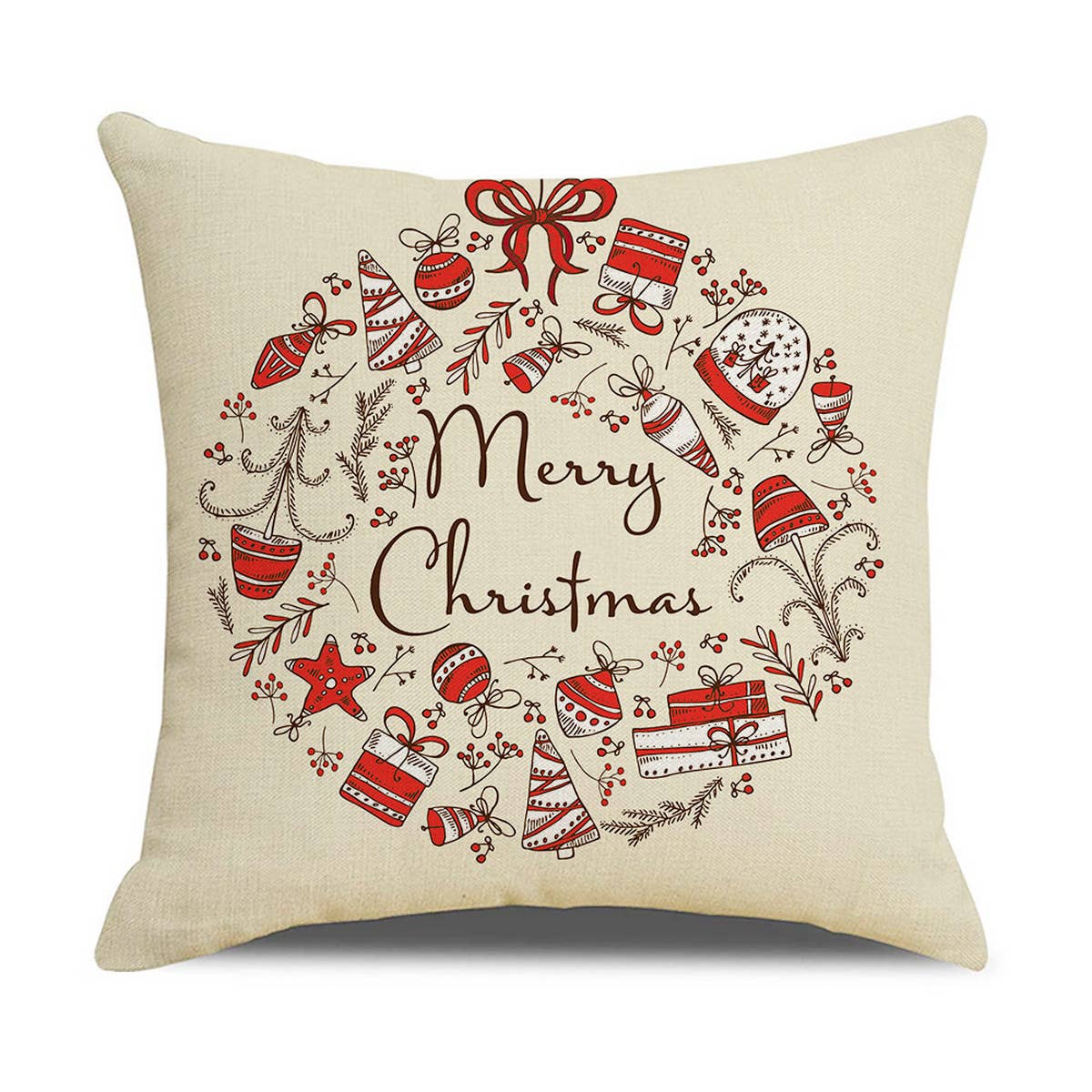 KHAKI CHRISTMAS HAT PILLOWCASE_CWMM1406