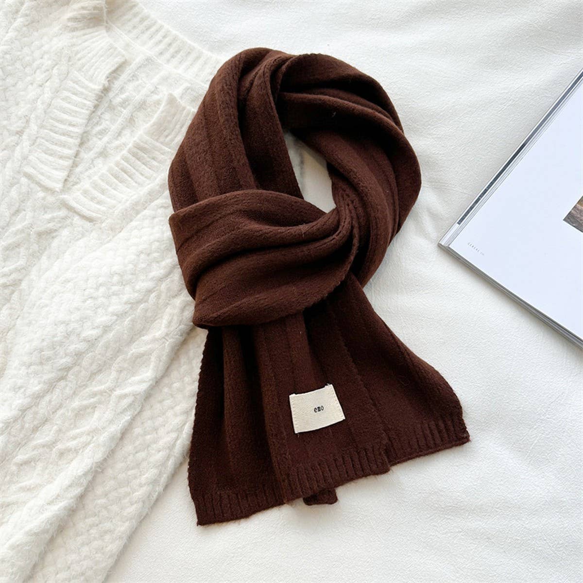 Knit Stripe Scarf Warm Fall/Winter Unisex Scarf_Cwasc0985