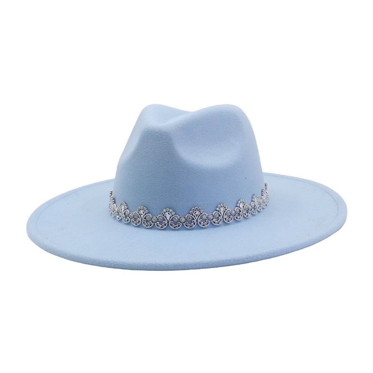 MEN WOMEN WOOL BLEND FEDORA HAT HEART TOP_CWAH04386