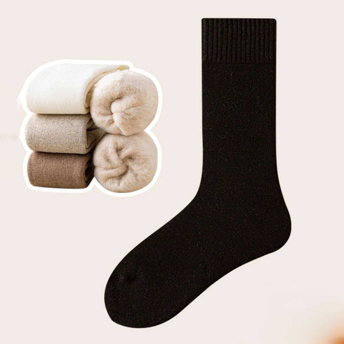THERMAL FLEECE LINED CREW SOCKS FOR WOMEN WINTER_CWMS0282