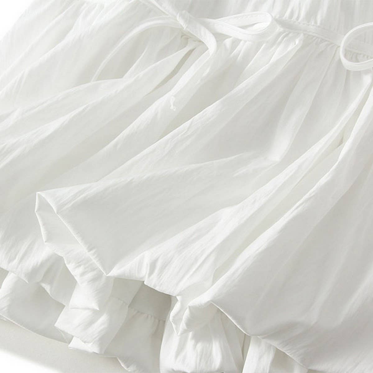 HIGH WAIST A LINE SHORT SKIRT WITH BOW BUDS_CWBMS0317