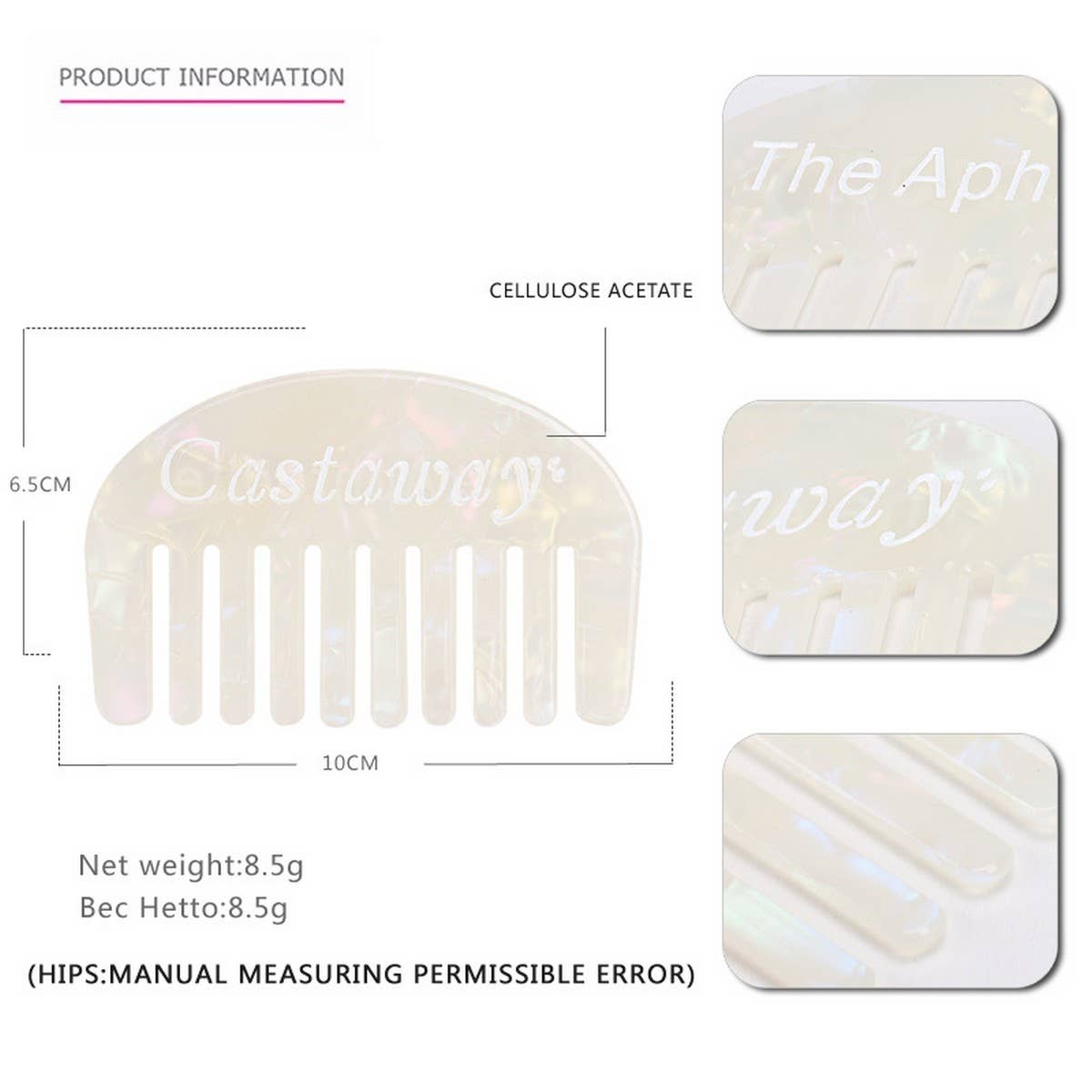 ACETATE HAIR COMB ANTI STATIC HAIR COMB_CWAHA4195