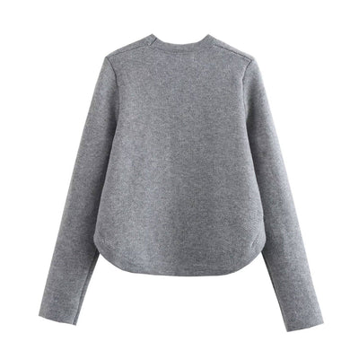 Stylish Casual Solid Color Side Lace Knitwear