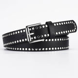 Punk Style Metallic Rivet Pin Buckle Pu Belt