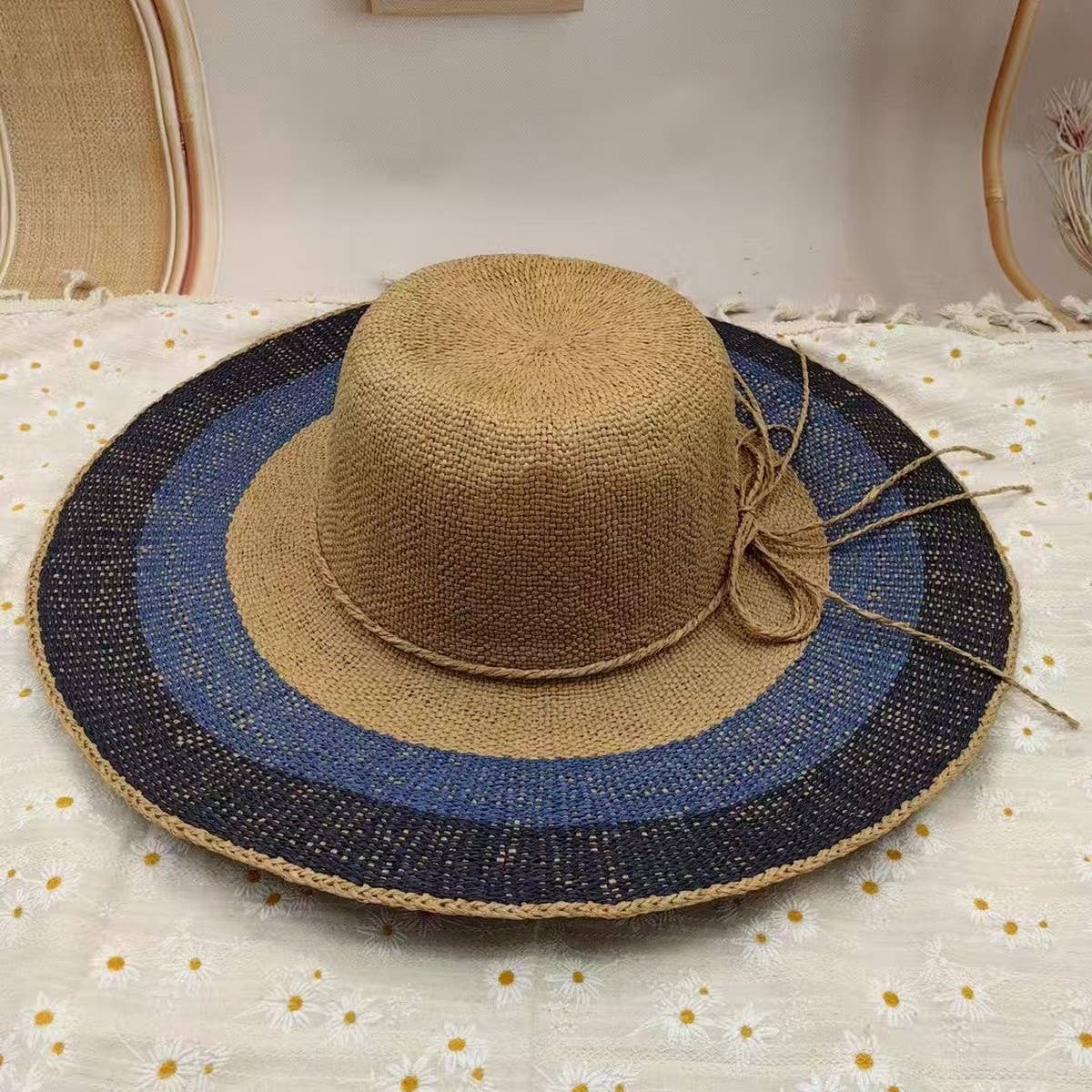 SUMMER RETRO LARGE BRIM STRAW HAT FOR WOMEN_CWAH3570