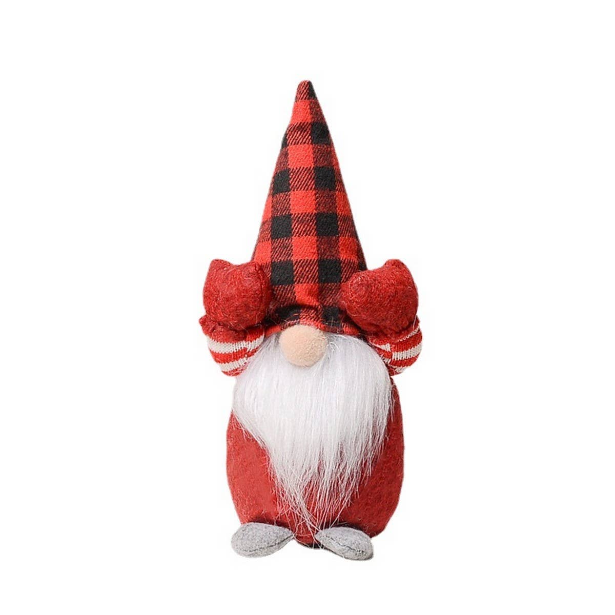 CHRISTMAS PLAID FACELESS DOLL WINDOW DISPLAY_CWMM2921