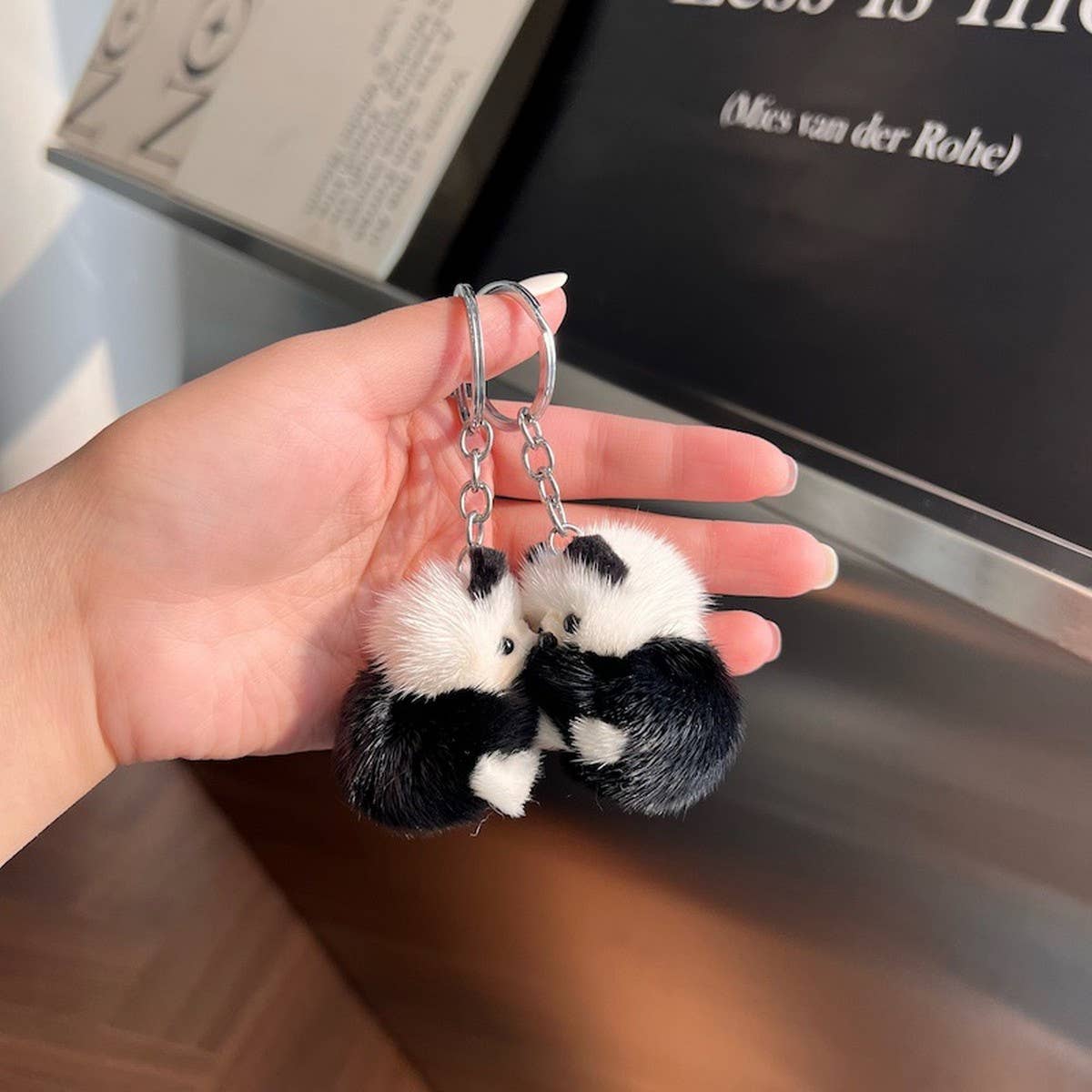 SMALL CUTE PANDA DOLL CAR KEYCHAIN PENDANT_CWMM2494