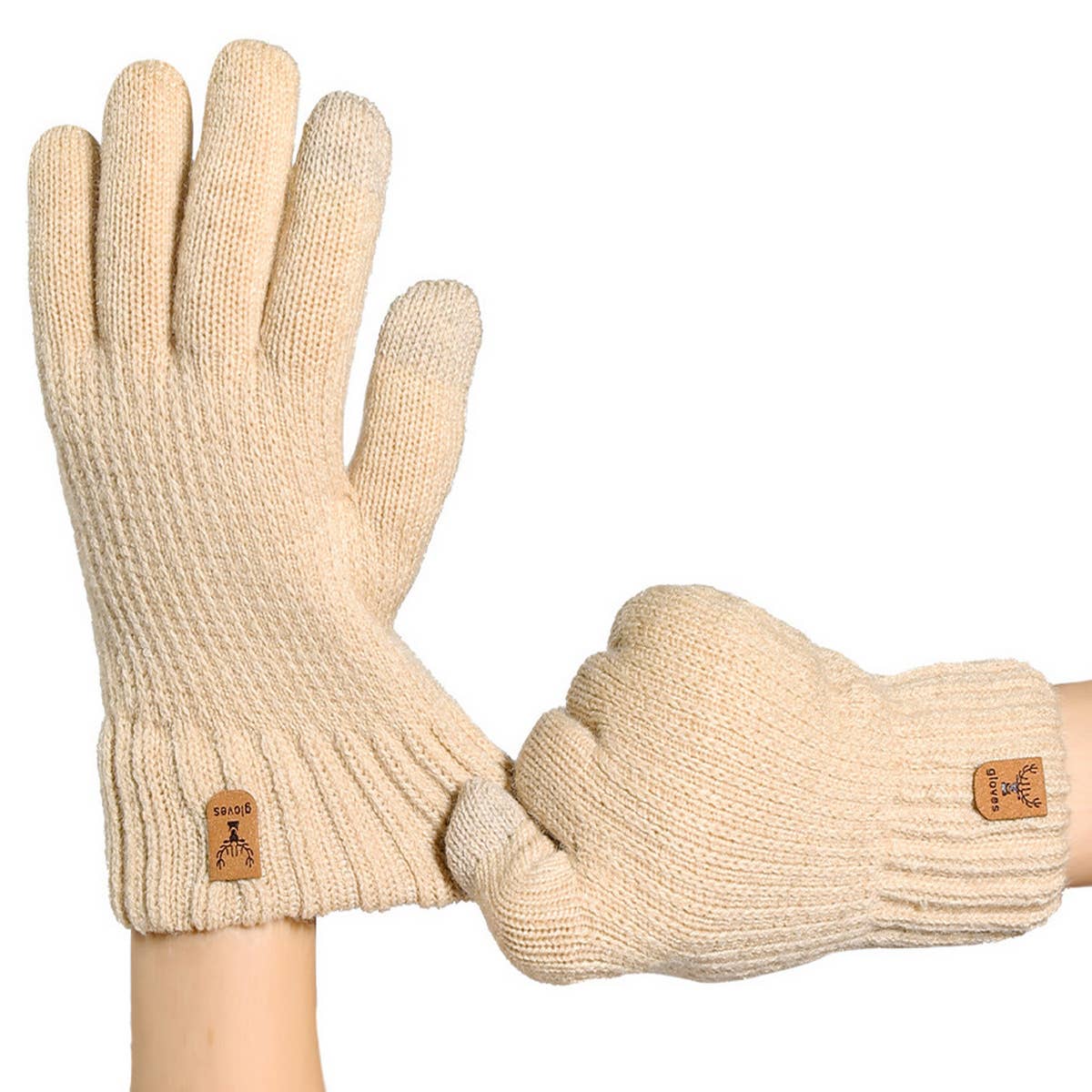 Women Christmas Style Cold-Proof Knitted Gloves_Cwag0121