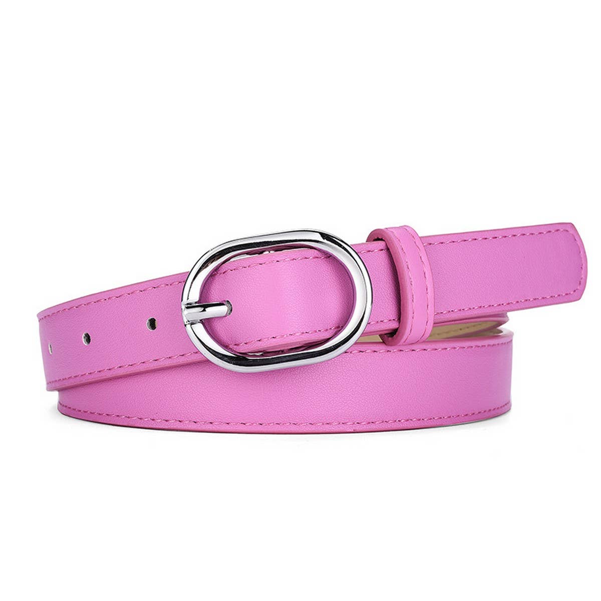 Womens Belt With Simple Silver Buckle Decoration_Cwmm0766