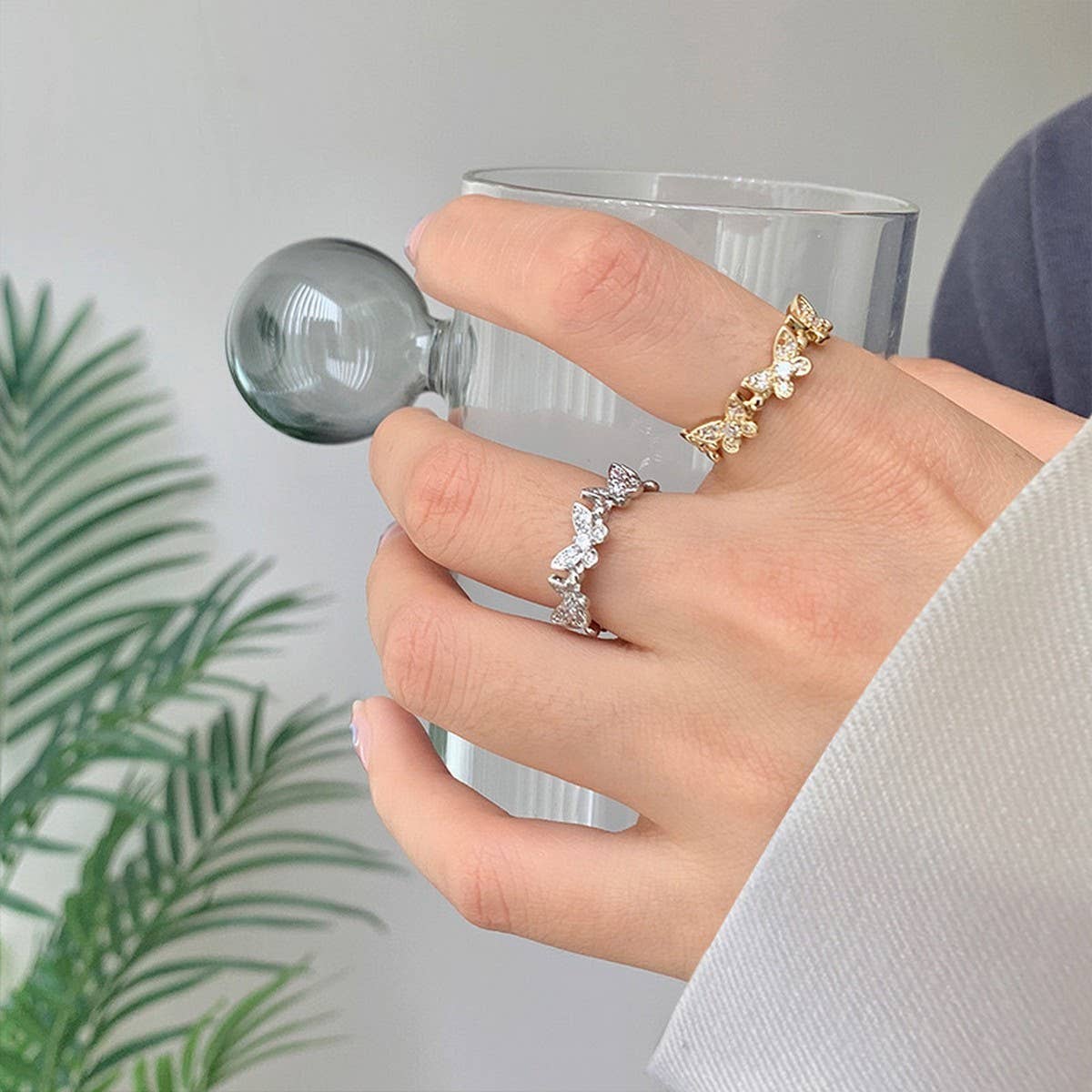 FASHIONABLE AND HIGH END BUTTERFLY ZIRCON RING_CWAJE3103