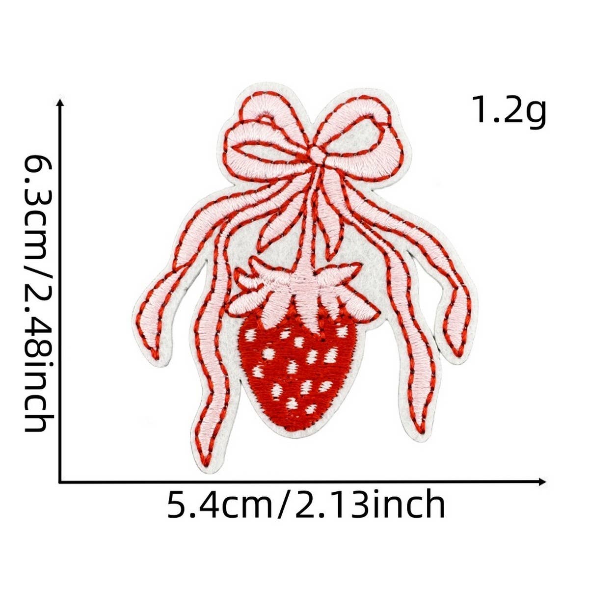 NEW PINK STRAWBERRY EMBROIDERED CLOTH PATCH_CWMM4014