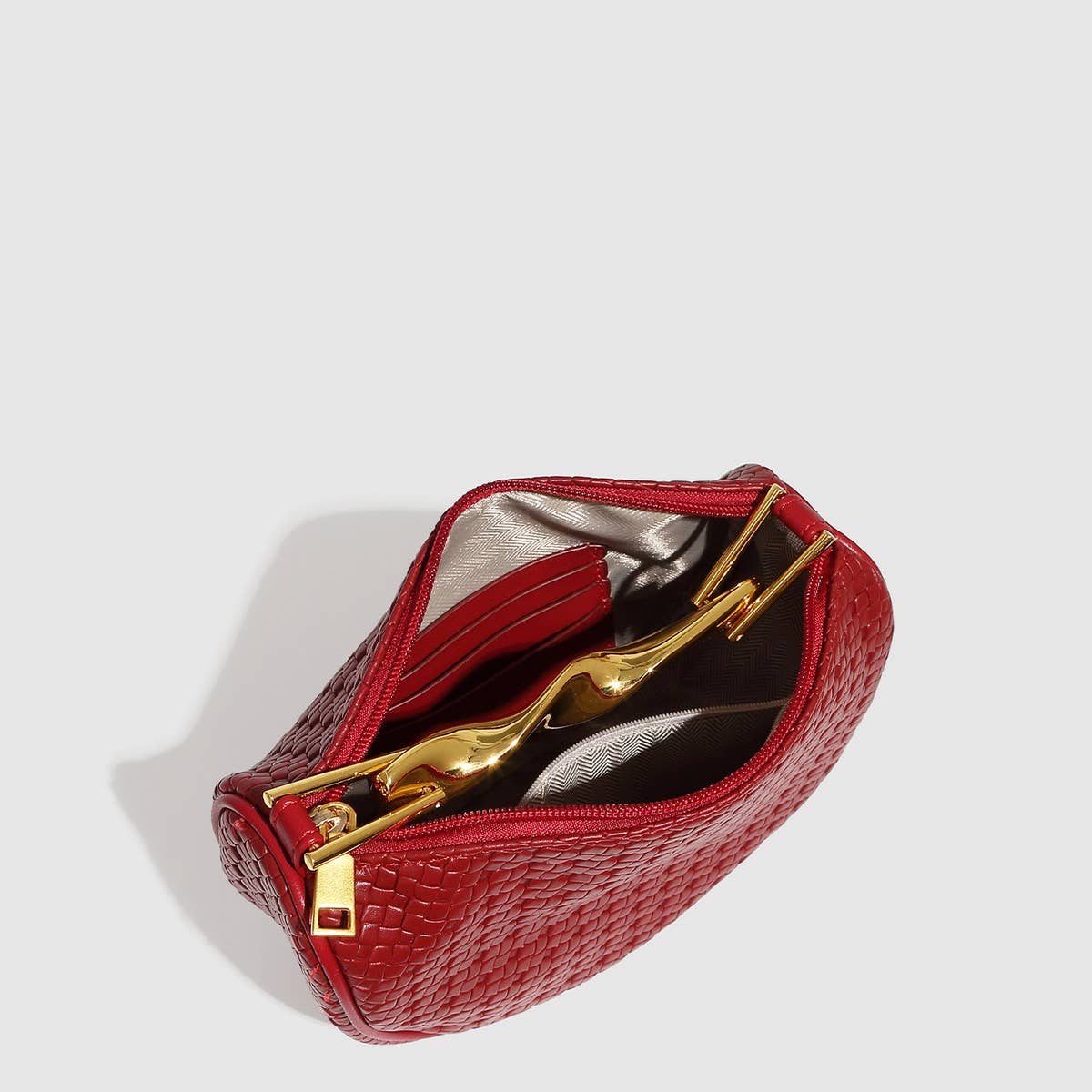 SMALL TWEED STYLE WOVEN CHAIN SHOULDER BAG_CWAB5709