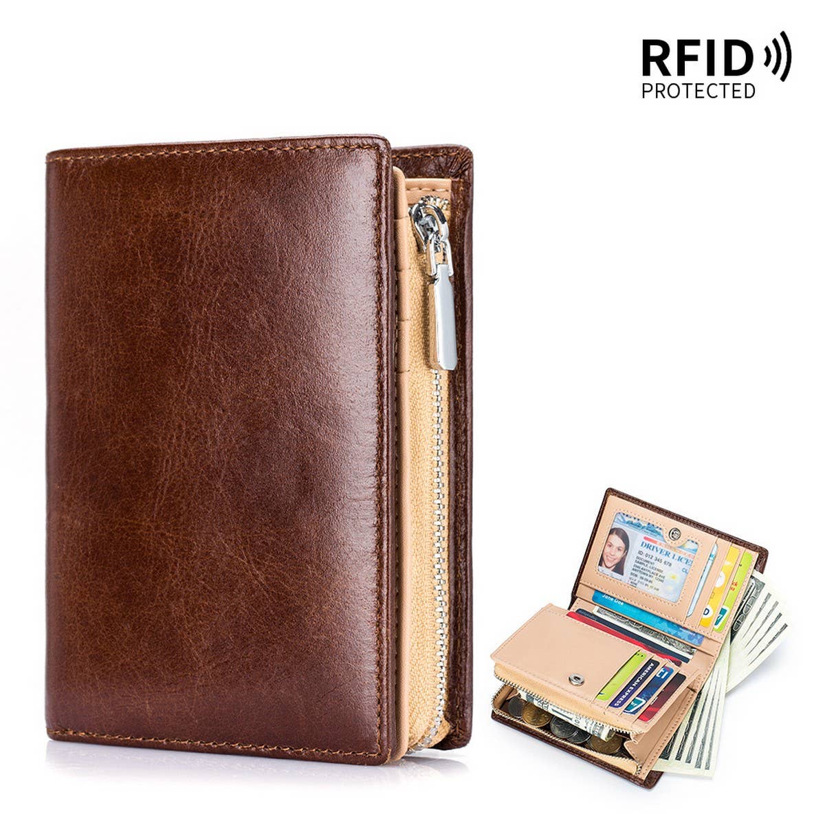 SHORT TOP LAYER COWHIDE VINTAGE LEATHER WALLET_CWAB3824