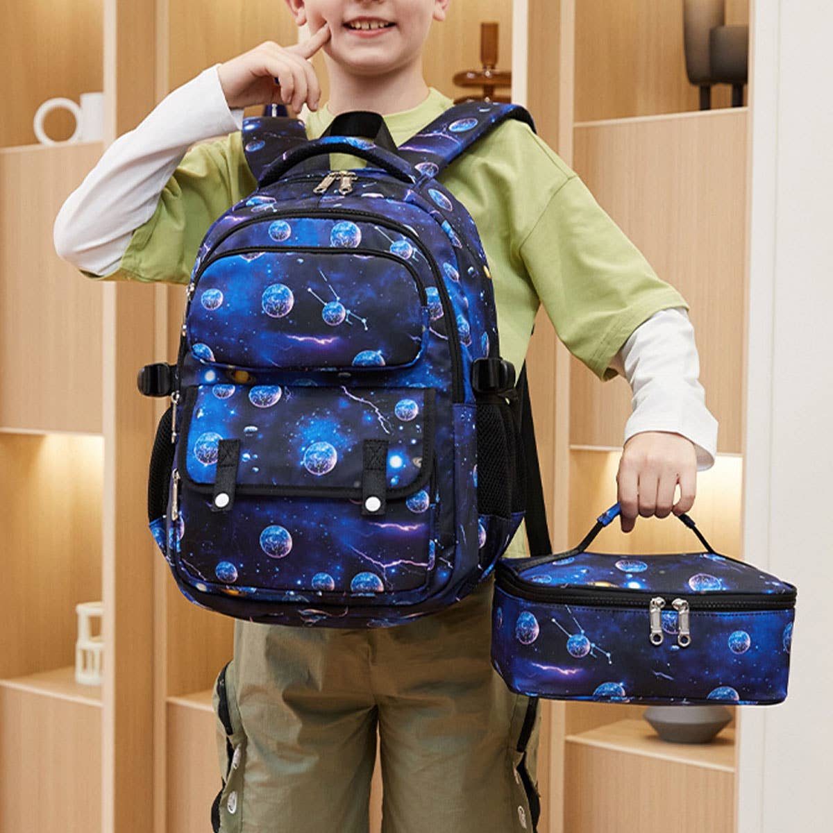 BACKPACKS FOR SCHOOL SPACE PRINT LIGHTWEIGHT BAG_CWAB5461