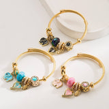 Trendy Elephant Charm Steel Couple Bracelet_Cwmm8598