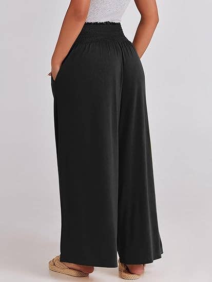 Solid Color Casual Stretch Straight Leg Pants