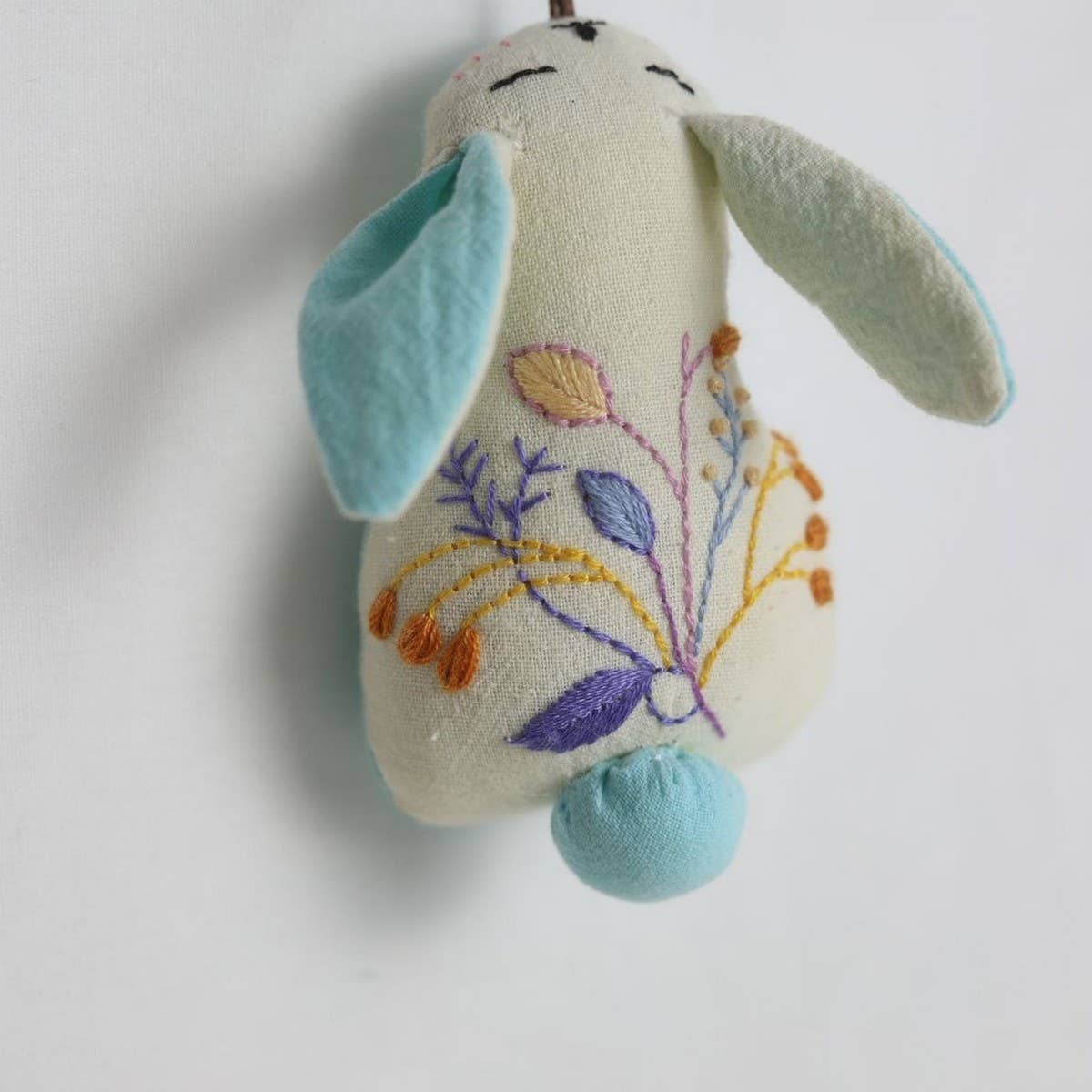 HAND EMBROIDERED FLOWER FRUIT BUNNY PLUSH CHARM_CWMM6007