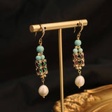 HIGH END VINTAGE PEARL EARRINGS FOR WOMEN_CWAJE3789