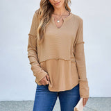 Solid Color Long Sleeve Patchwork Loose Hoodie