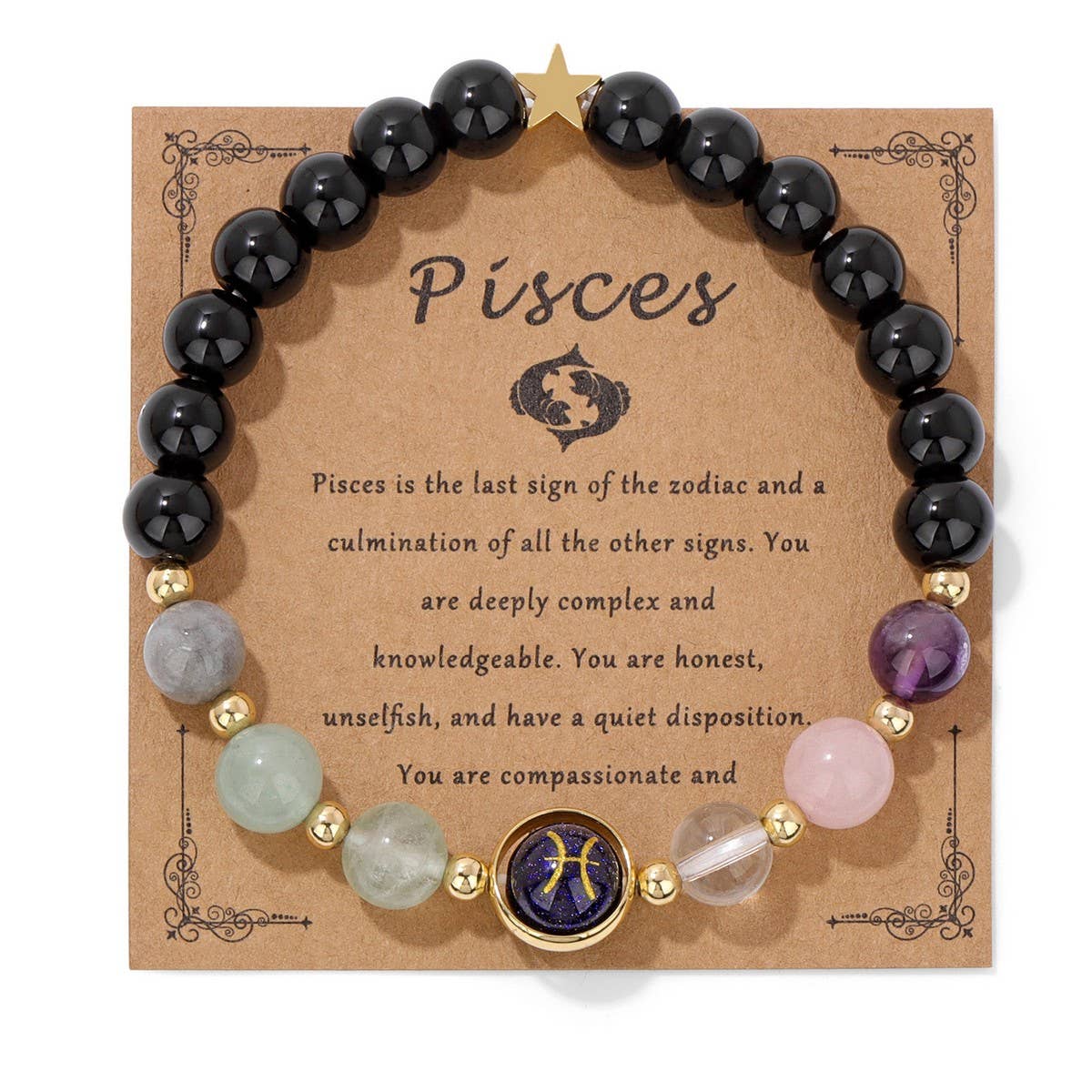 Twelve Constellations Blue Sand Beads Bracelet
