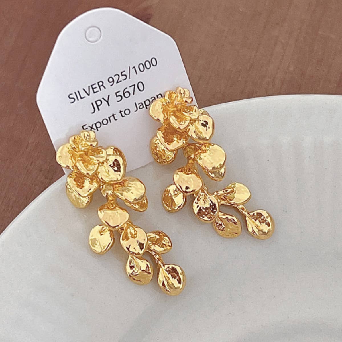 LEAF TASSEL FLOWER EARRINGS_CWAJE2045