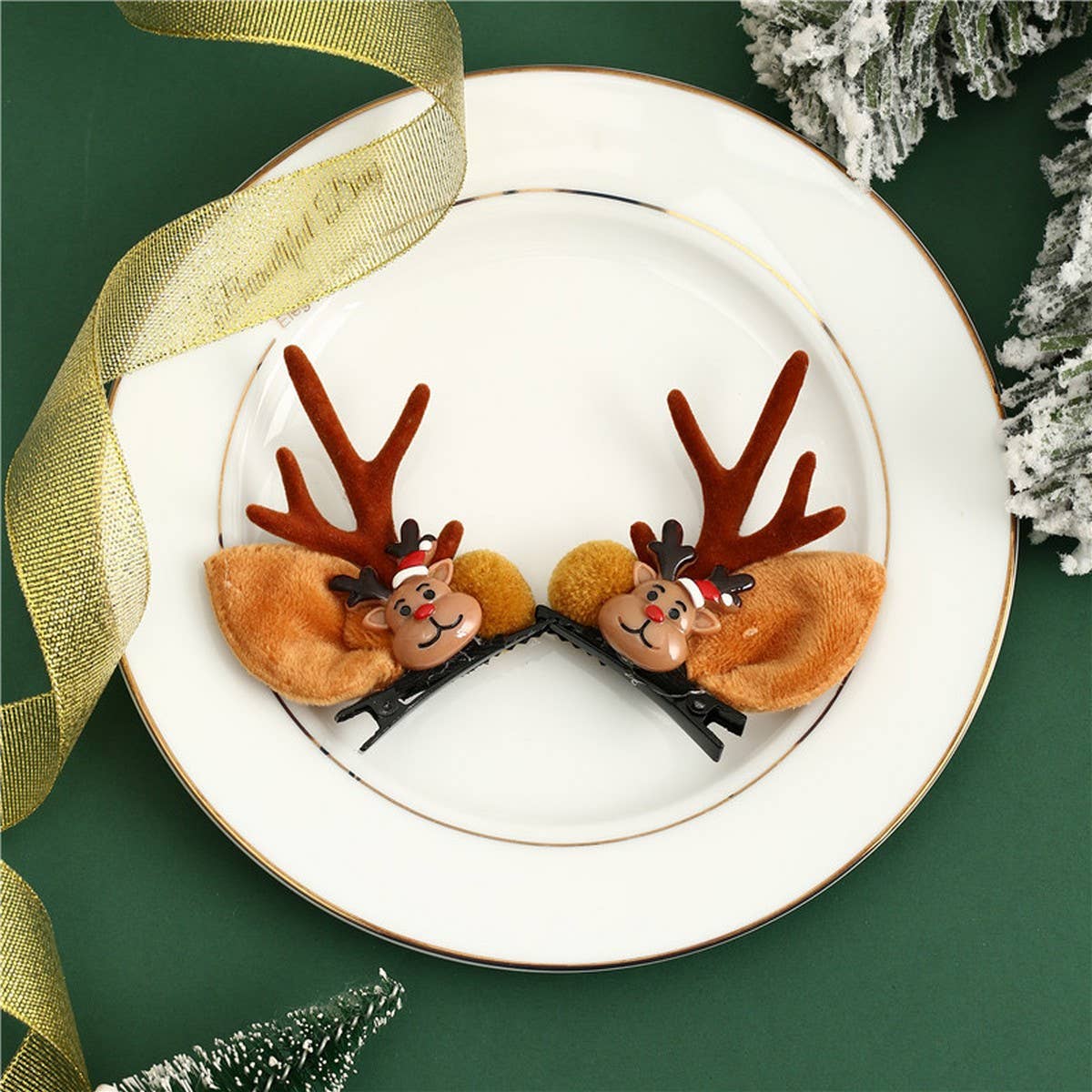 CHRISTMAS CUTE ELK ANTLERS CHILDRENS HAIRPIN_CWAHA2745