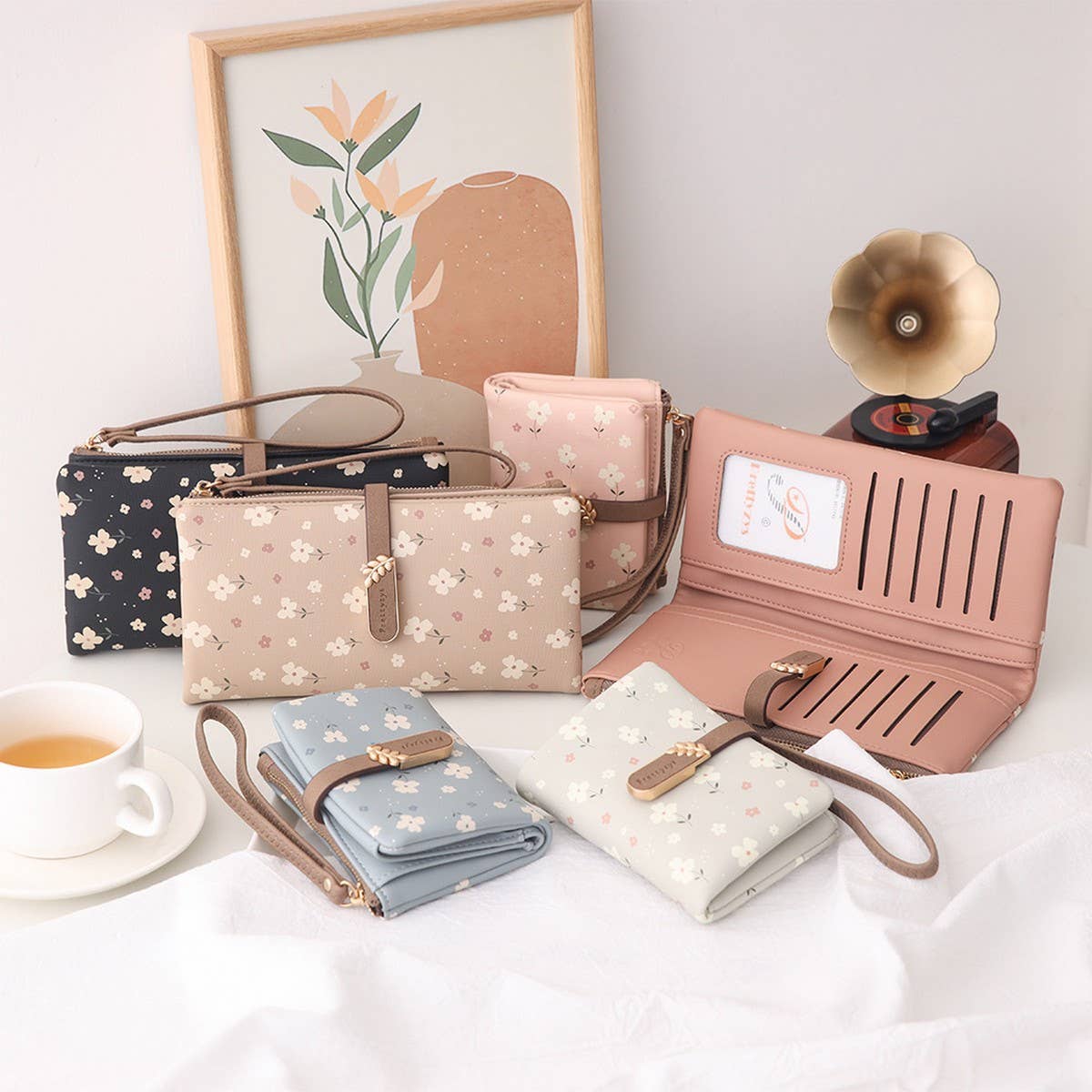 LADIES LONG SMALL FRESH PRINTED BUCKLE WALLET_CWAB2321