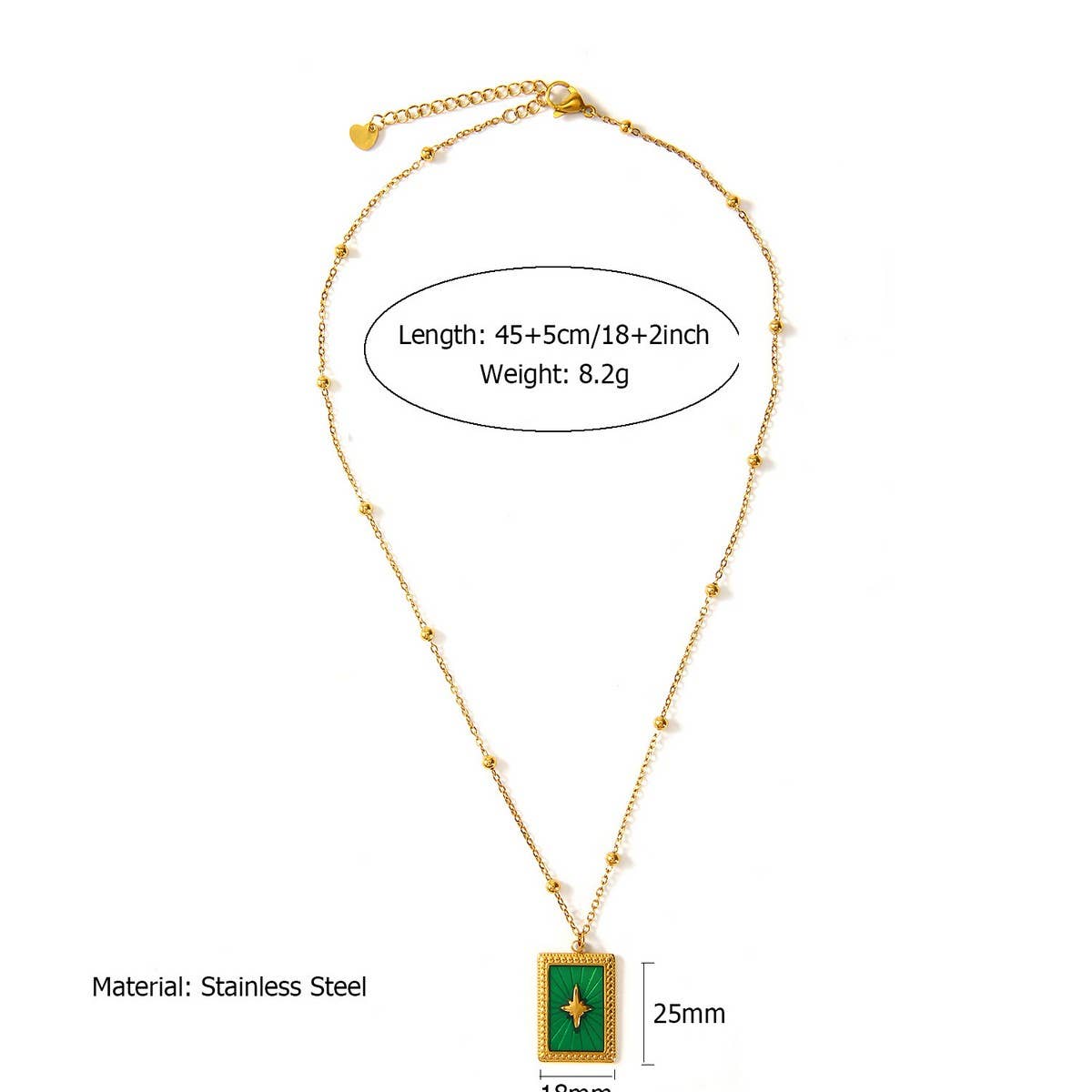 Vintage Style Steel Necklace With Heart Pendant_Cwmm8857