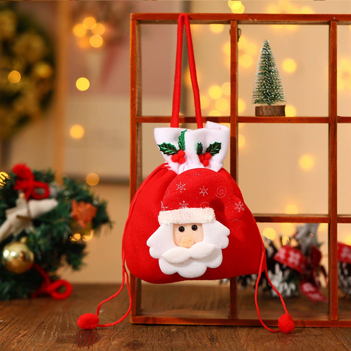 CHRISTMAS BRUSHED CLOTH CANDY TOTE BAG GIFT BAG_CWMM1907