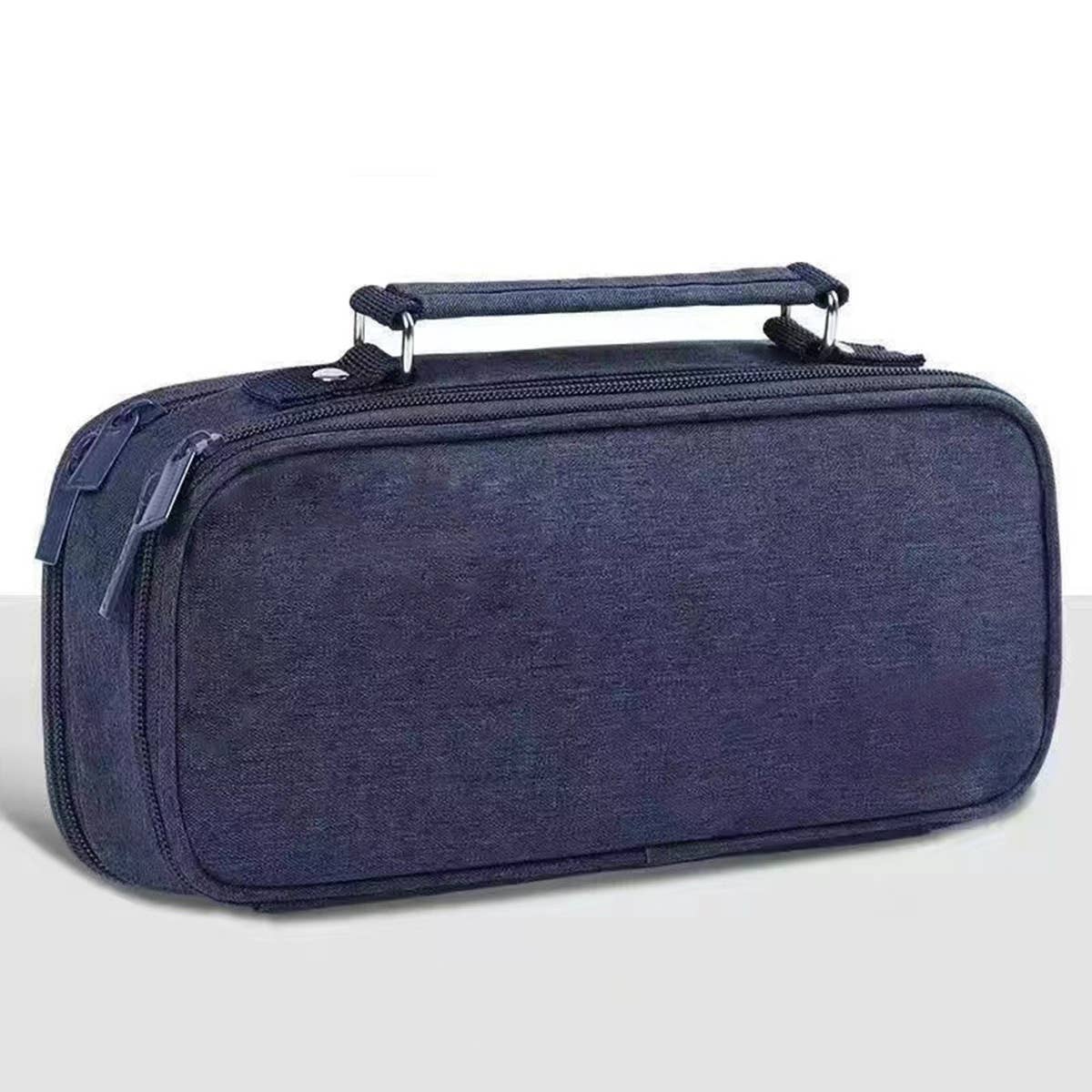 SIMPLE DOUBLE ZIPPER DOUBLE LAYER PENCIL POUCH_CWAB2812