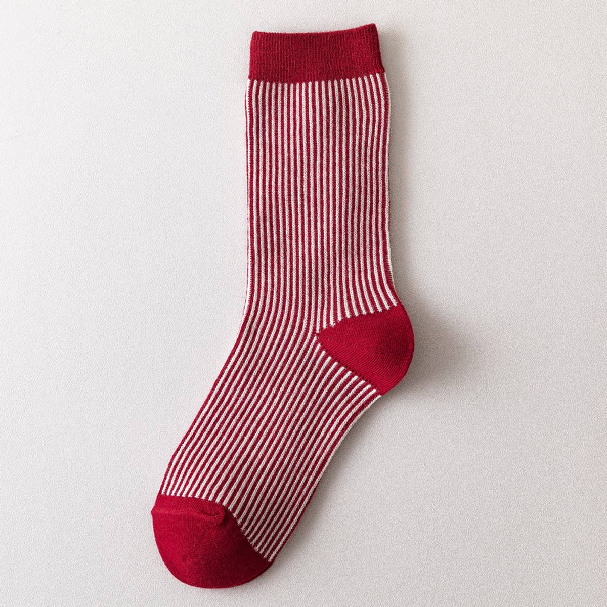 SIMPLE STRIPED MID CALF SOCKS_CWMS0662