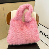 Winter Plush Tote Bag Women Large Capacity Fashion_Cuab00544