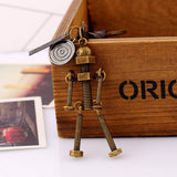 COUPLE RETRO ROBOT LEATHER KEYCHAIN_CWMM4722